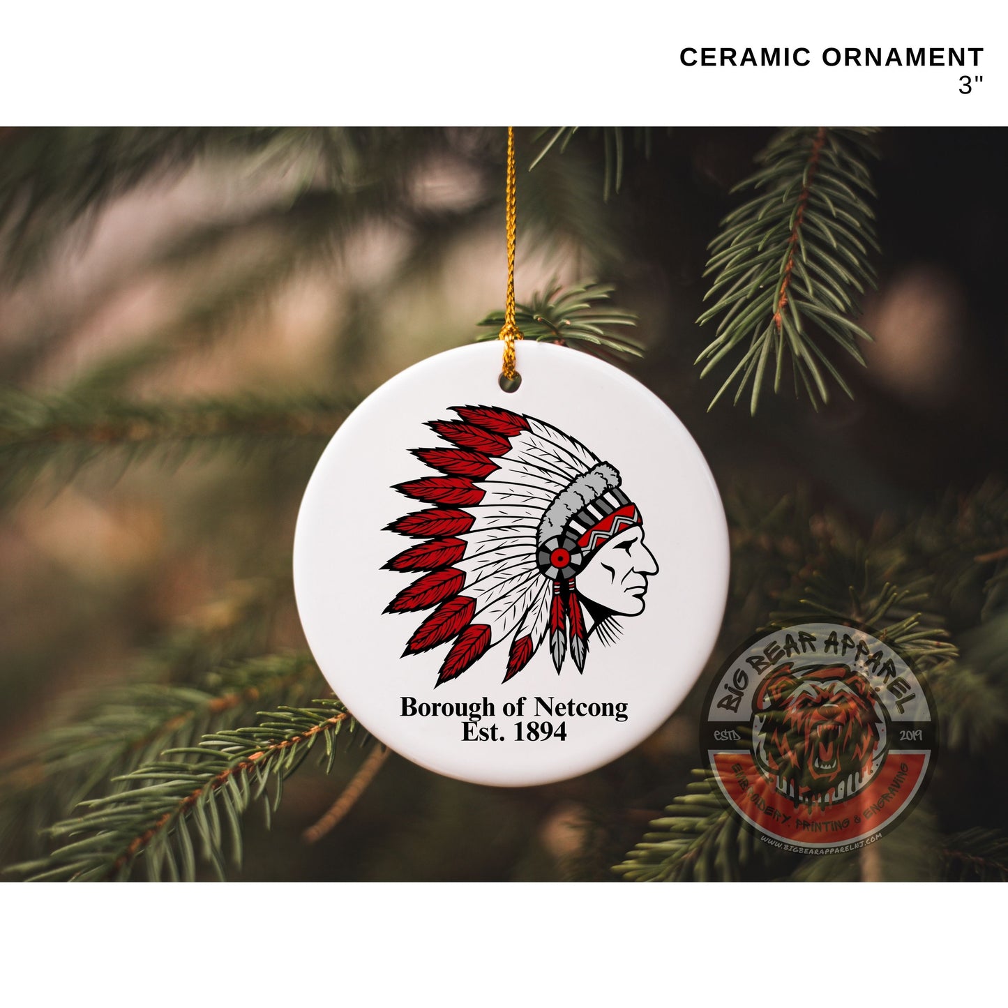 Borough of Netcong Ceramic Ornament