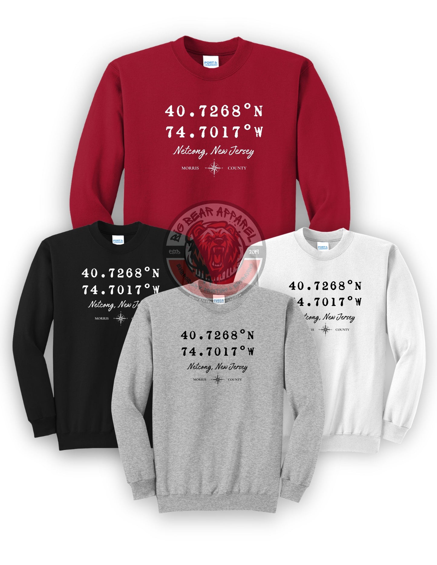 Netcong Coordinates Crewneck Sweatshirt