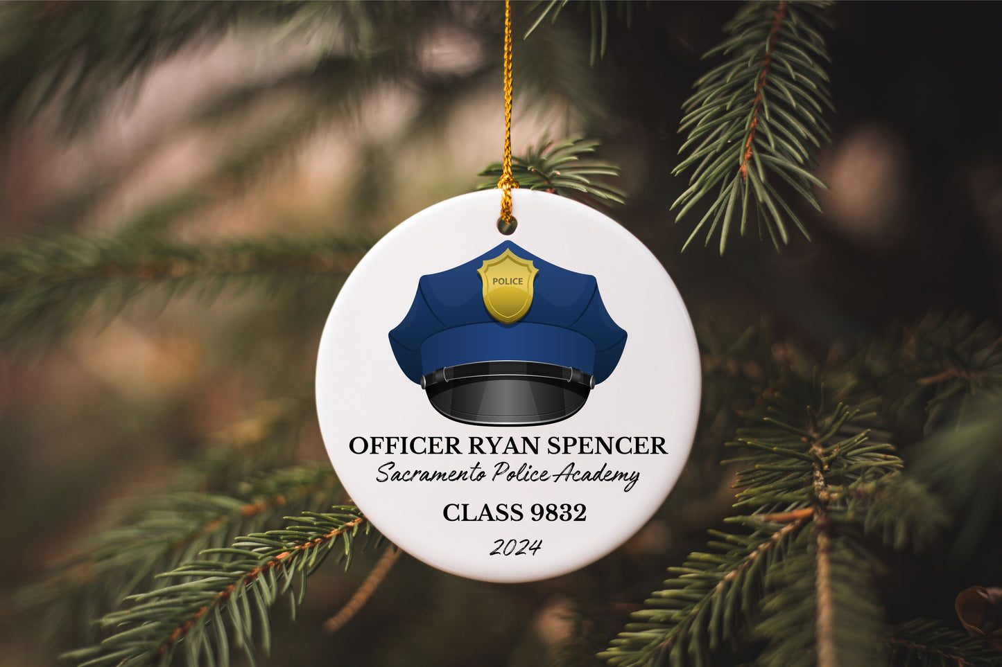 Personalized Police Academy Graduation Ornament
