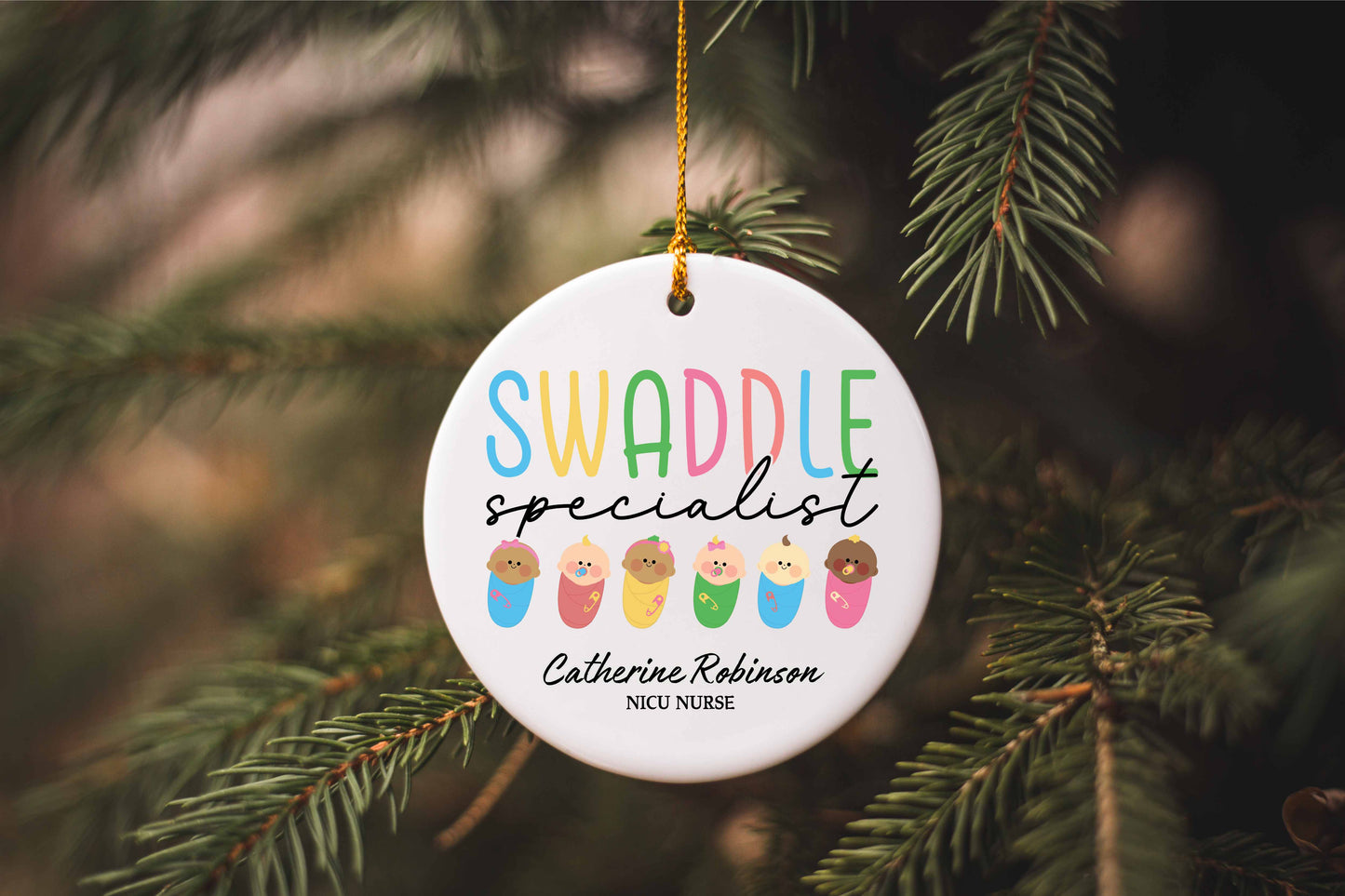 Personalized Swaddle Specialist Ornament