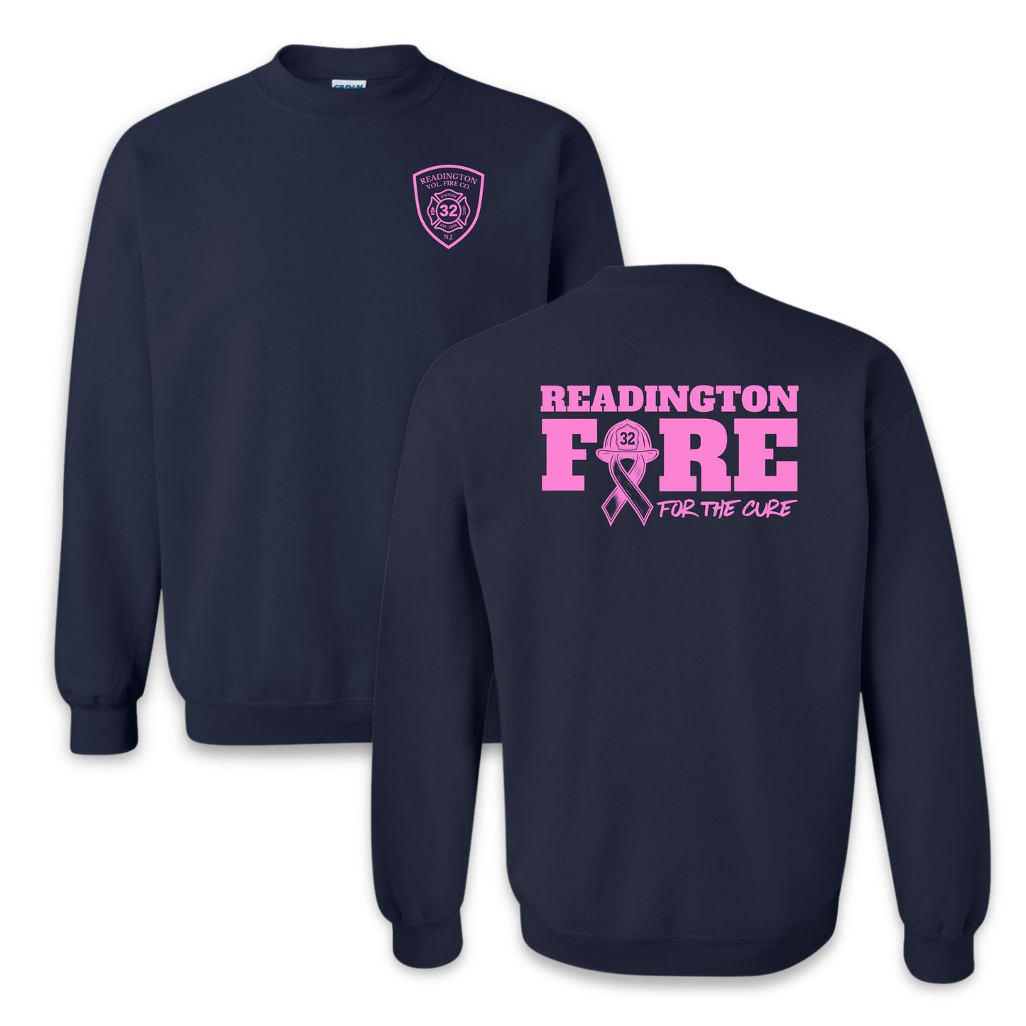 RVFC Short Sleeve Breast Cancer Adult Crewneck Sweatshirt