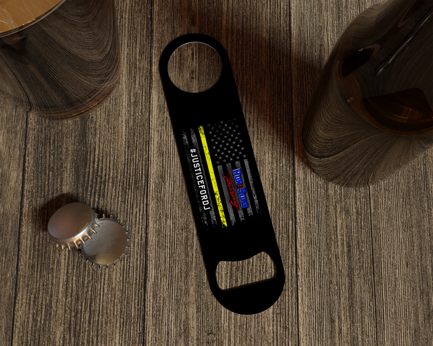 Thin Yellow Line Bottle Opener - DJ Ortiz