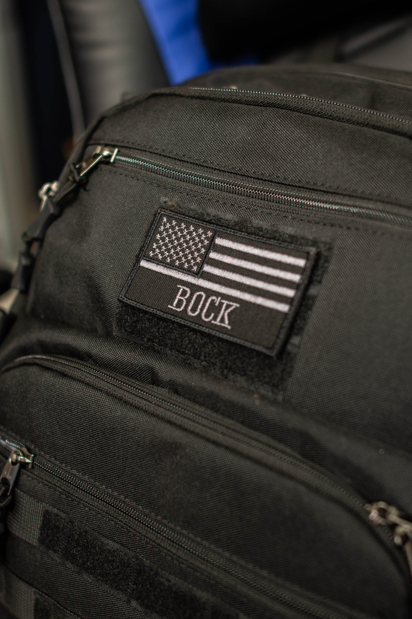 Personalized Subdued Grey Flag Hook & Loop Patch