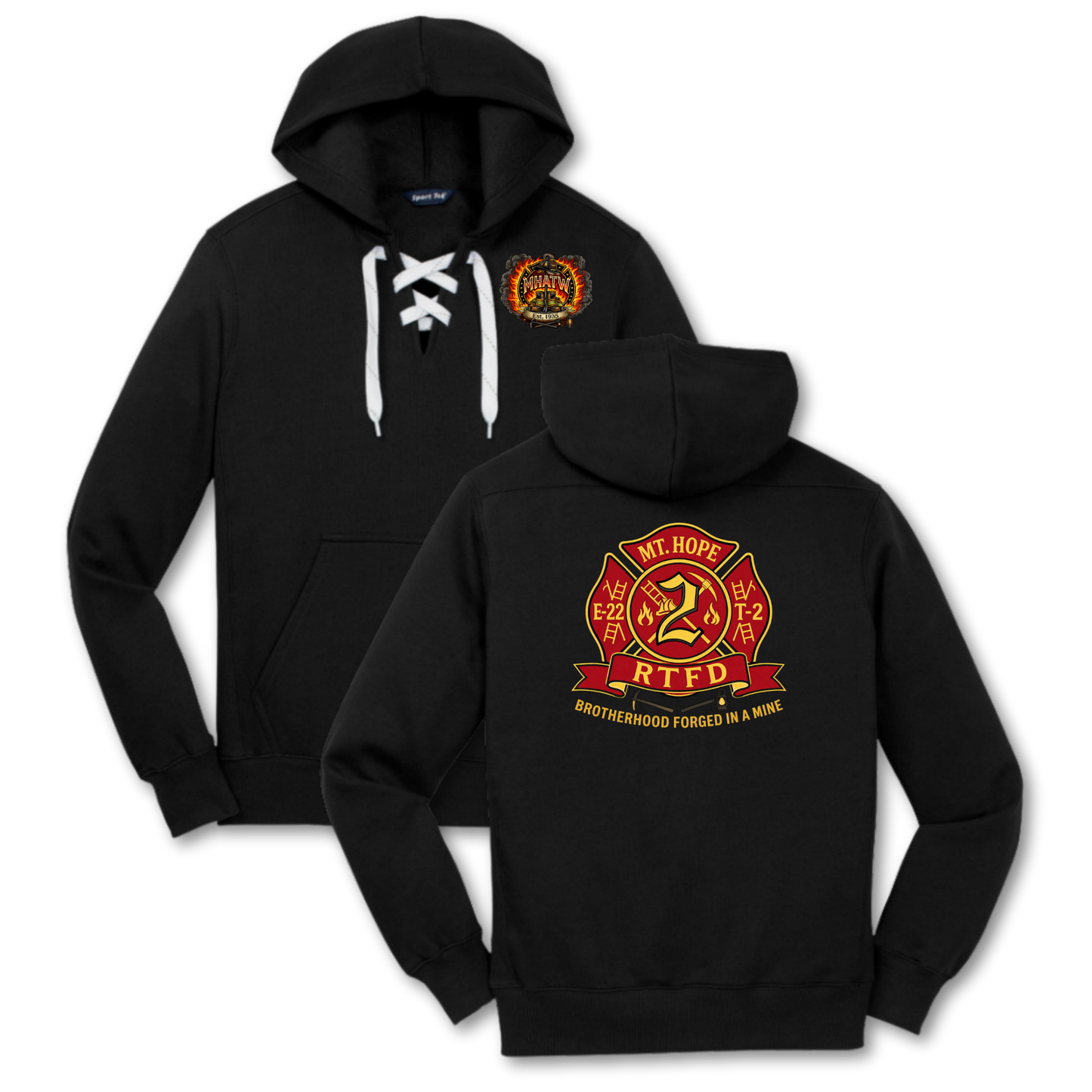 Mt. Hope Fire Lace Up Hooded Sweatshirt