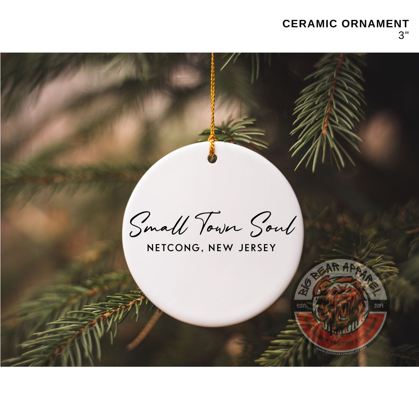 Small Town Soul Ceramic Ornament