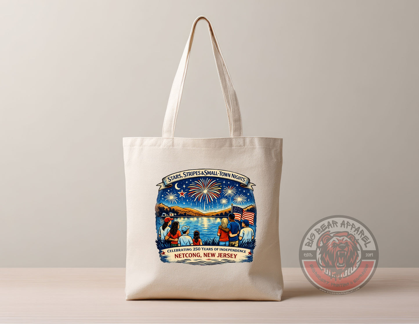 Stars, Stripes & Small Town Nights Cotton Tote