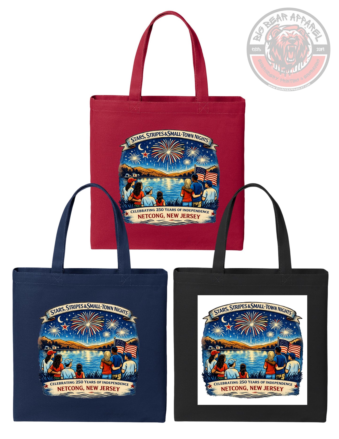 Stars, Stripes & Small Town Nights Cotton Tote