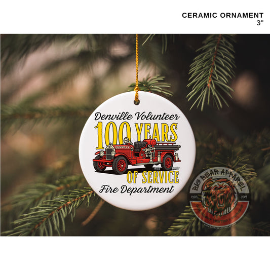 Denville Fire 100th Anniversary Ceramic Ornament