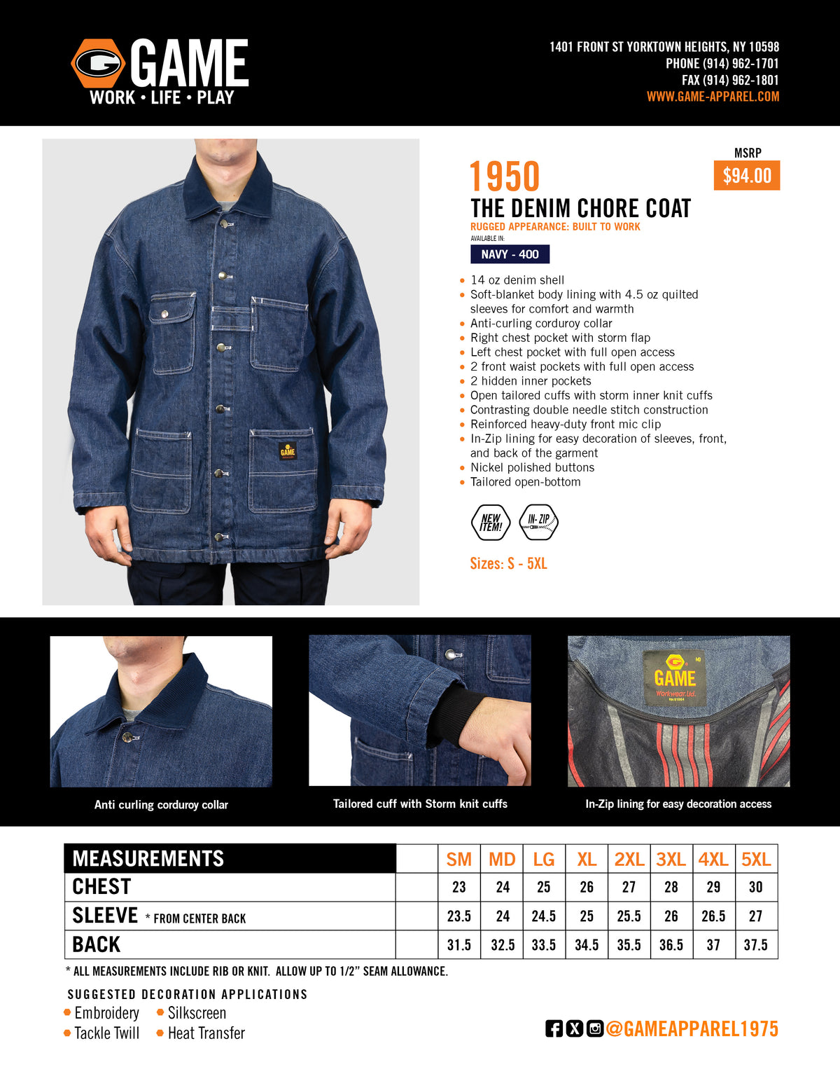 Custom GAME The Denim Chore Coat