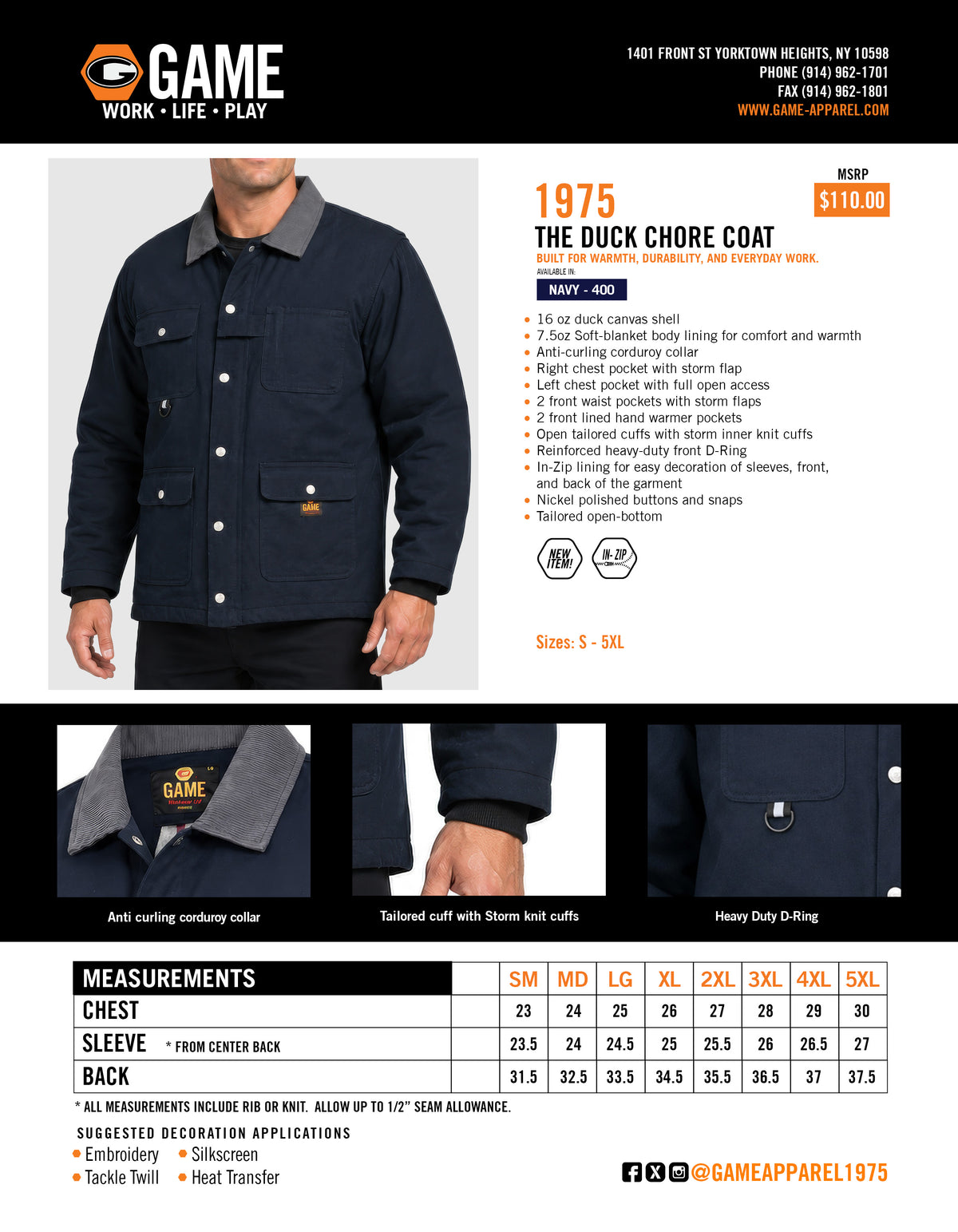 Custom GAME The Duck Chore Coat