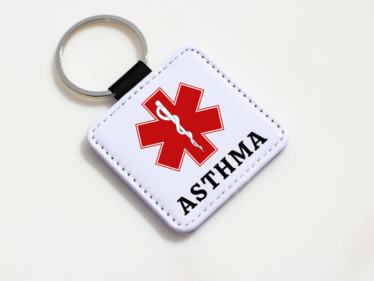 Asthma Emergency Medical Alert Keychain