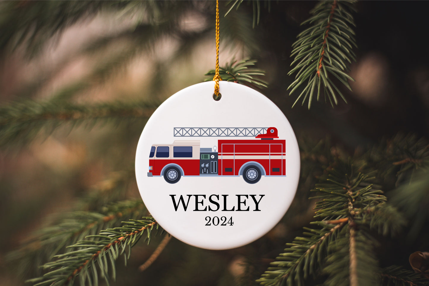 Personalized Fire Truck Ornament
