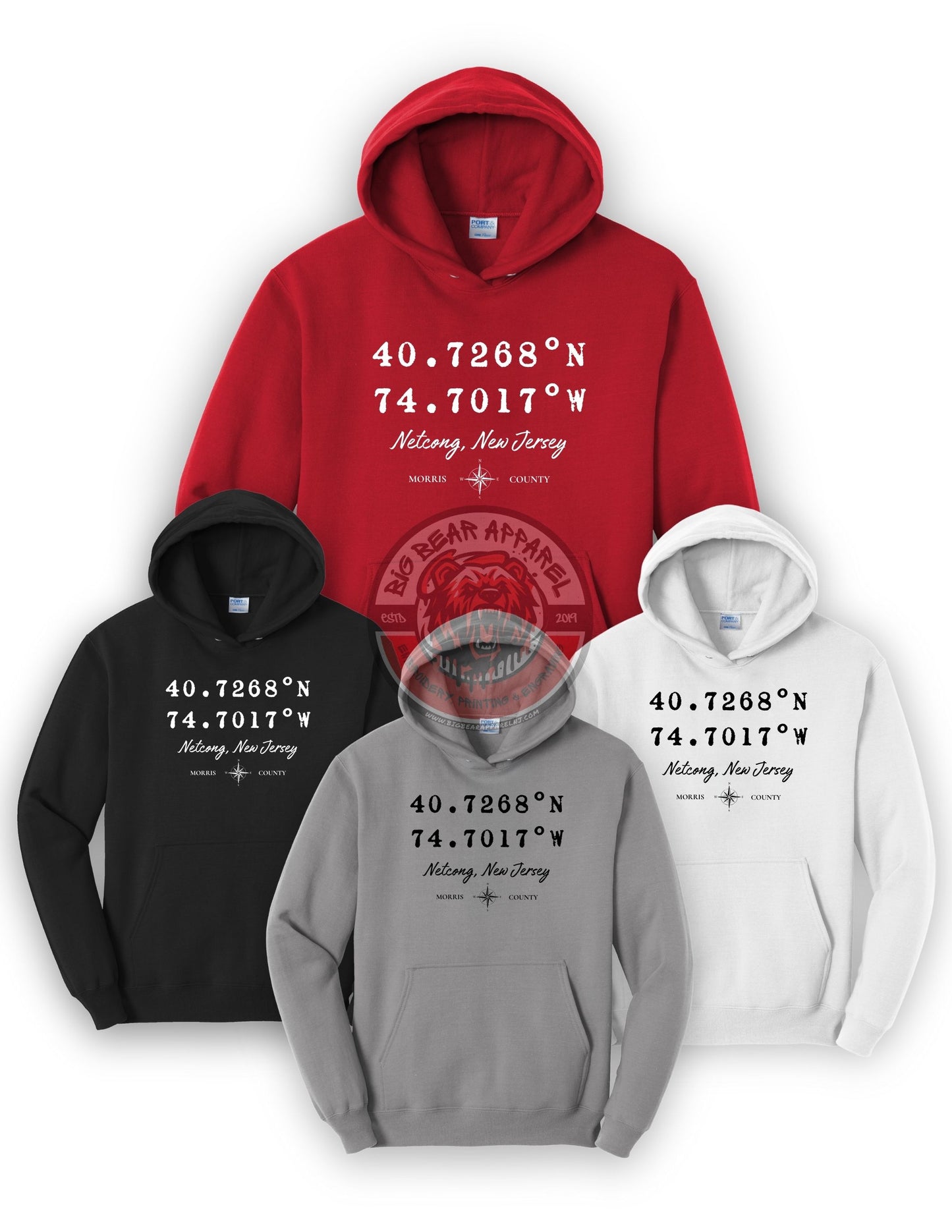 Netcong Coordinates Hooded Sweatshirt
