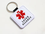 Latex Allergy Emergency Medical Alert Keychain