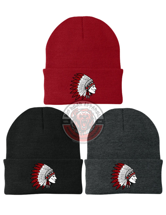 Netcong Indian Head Embroidered Beanie