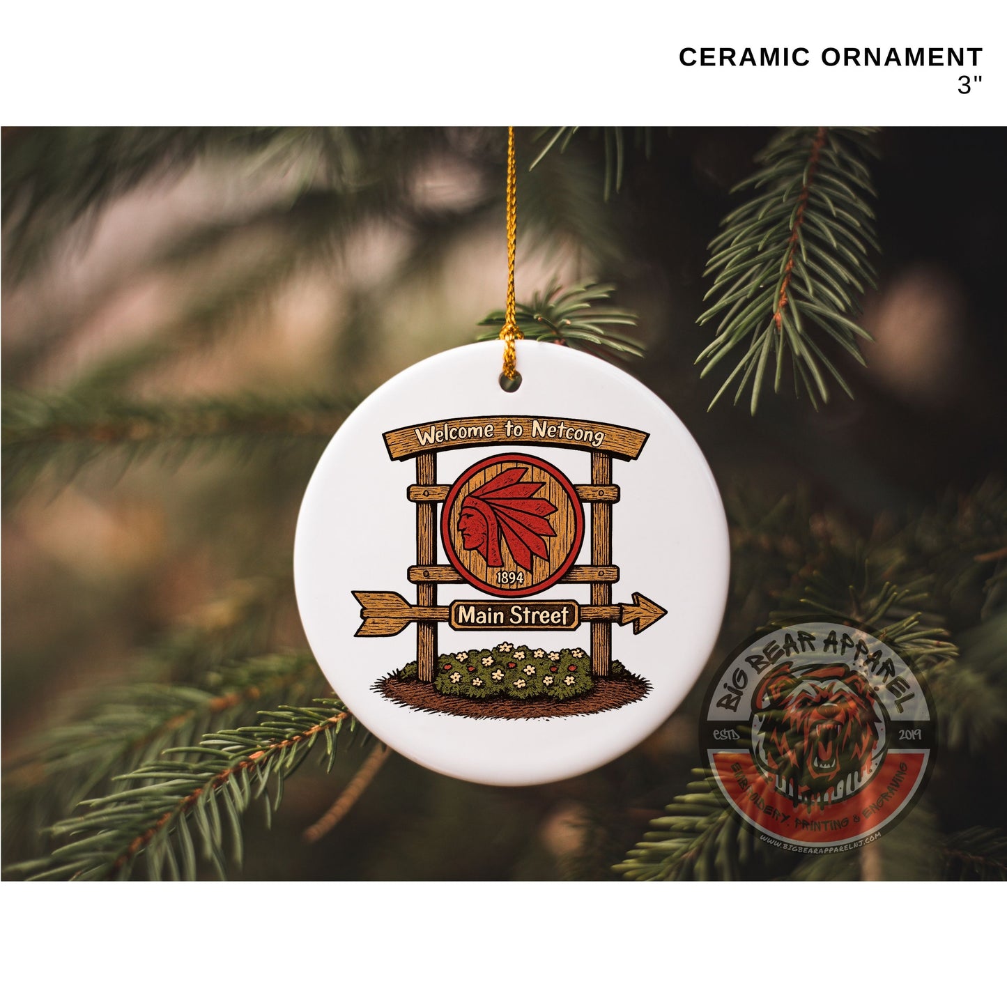 Main Street Netcong Ceramic Ornament