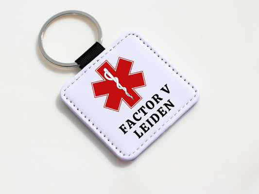 Factor V Leiden Emergency Medical Alert Keychain