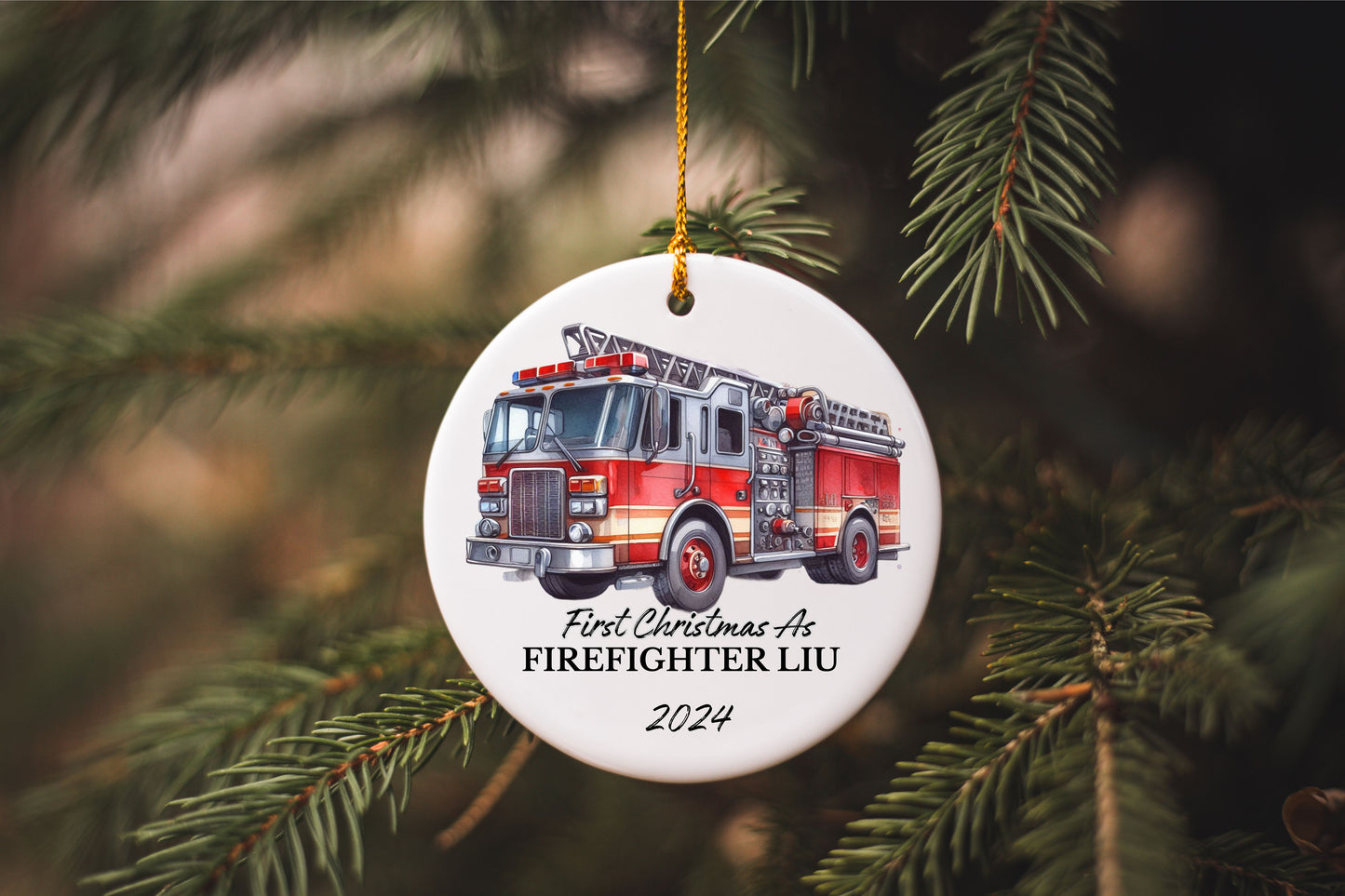 First Christmas as a Firefighter Ornament