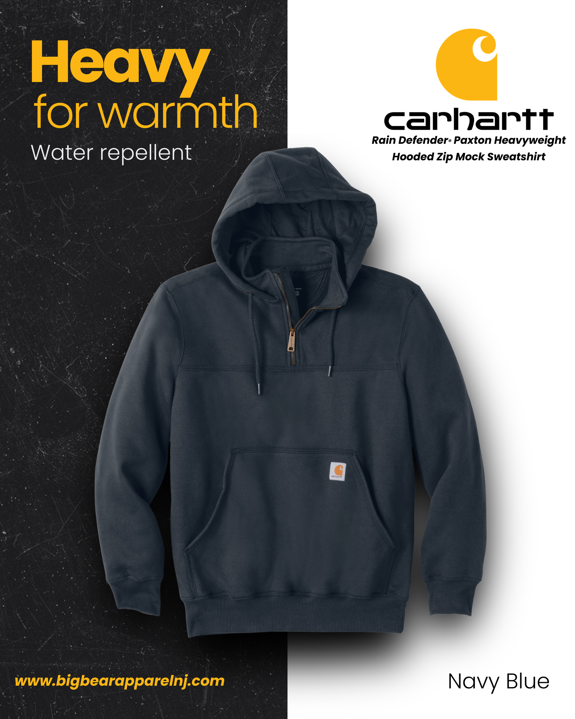 Custom Carhartt Rain Defender Hooded 1/4 Zip – Big Bear Apparel