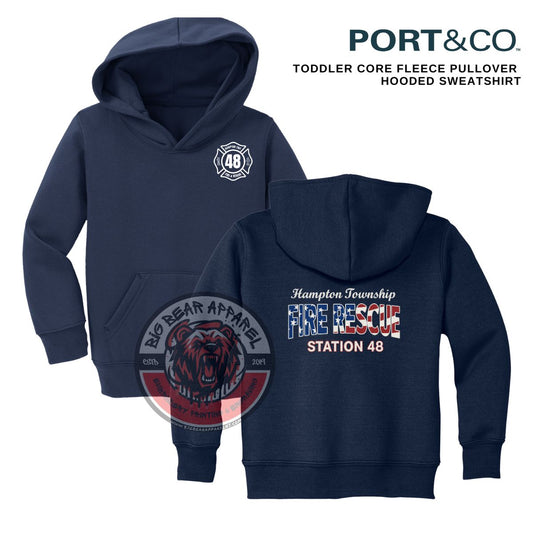 Hampton Fire Toddler Core Fleece Pullover Hooded Sweatshirt