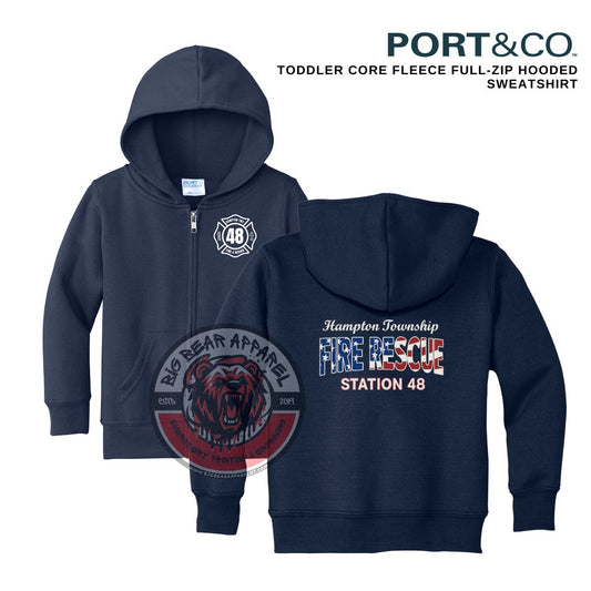 Hampton Fire Infant/Toddler Core Fleece Full-Zip Hooded Sweatshirt