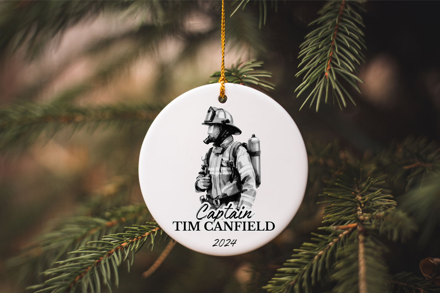 Personalized Firefighter Ornament