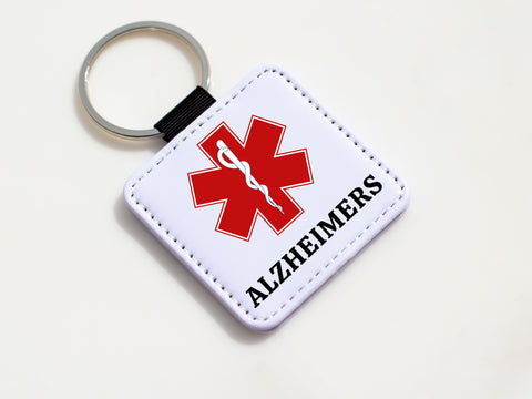 Alzheimers Emergency Medical Alert Keychain