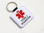 Type 1 Diabetis Emergency Medical Alert Keychain