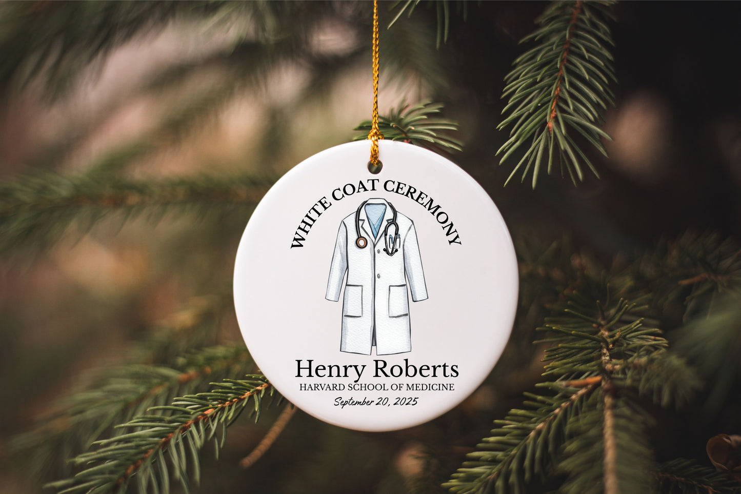 Personalized White Coat Ceremony Ornament