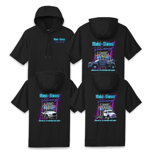 Ron & Sons Sport-Wick ® Fleece Short Sleeve Hooded Pullover