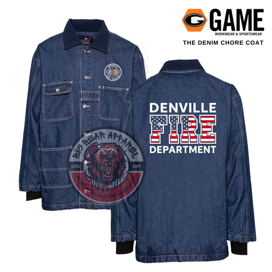 Denville Fire Denim Chore Coat