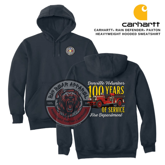 Denville Fire 100th Anniversary Carhartt® Rain Defender® Paxton Heavyweight Hooded Sweatshirt