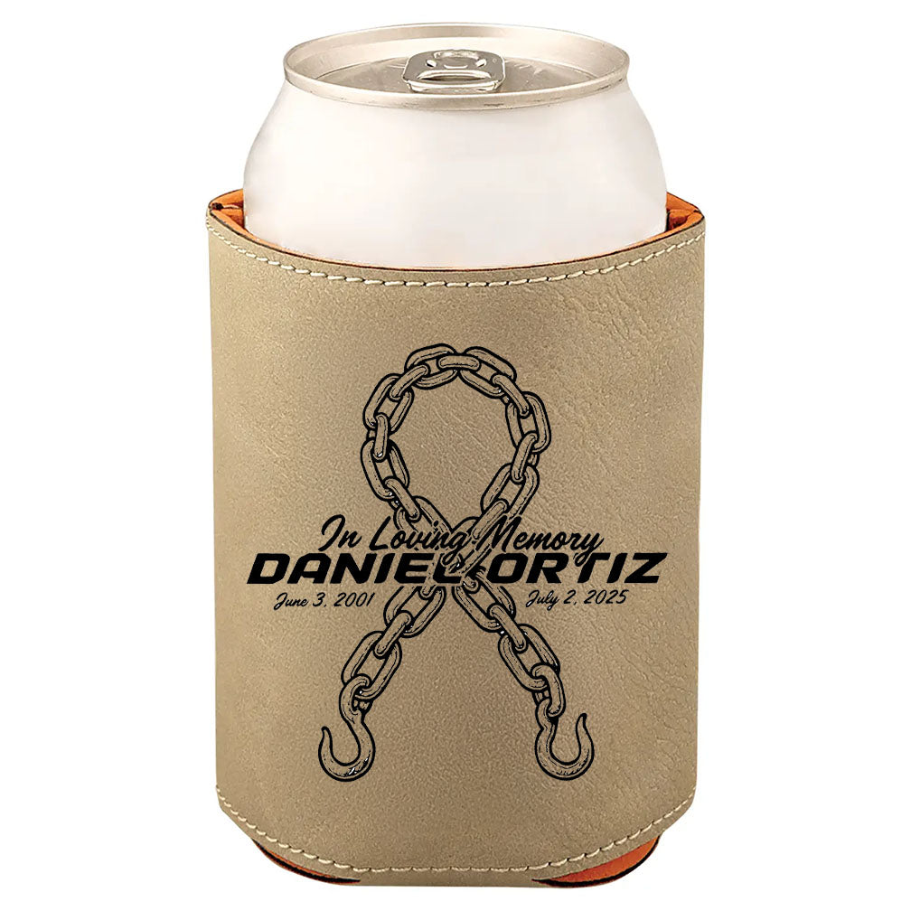 Tow Chain Memorial Leatherette Can Koozie - DJ Ortiz