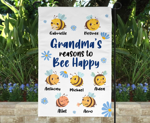 Grandma's Reasons to Bee Happy Garden Flag