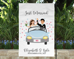 Just Married Personalized Flag