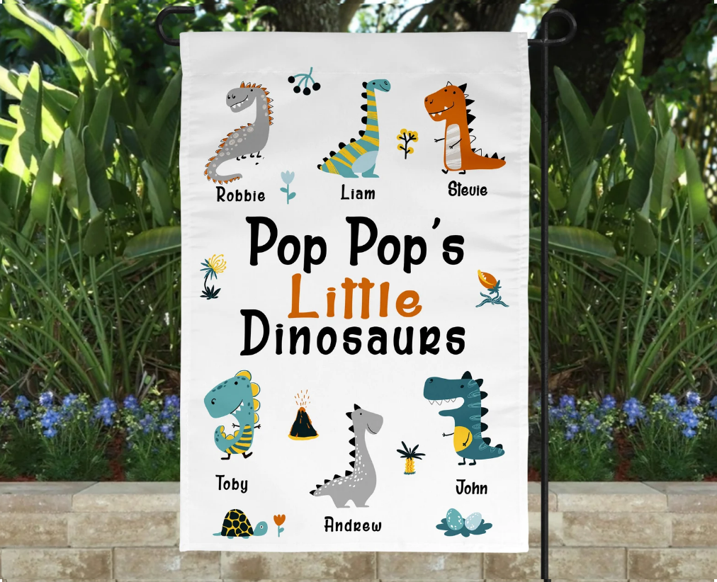 Little Dinosaurs Personalized Flag
