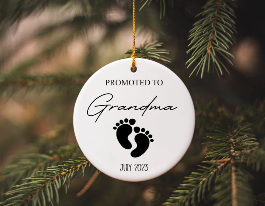 Promoted to Grandma Christmas Ornament